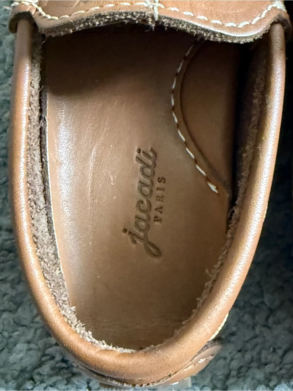 Jacadi Paris Brown Leather Children Moccasin-Style Loafer Shoe- Size 24